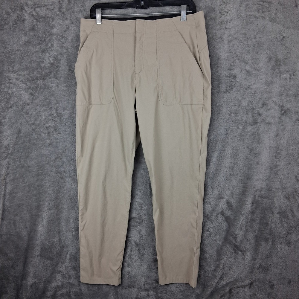 Eddie Bauer Horizon Straight Ankle Pants Womens 12 Tan Khaki Hiking Travel NWOT
